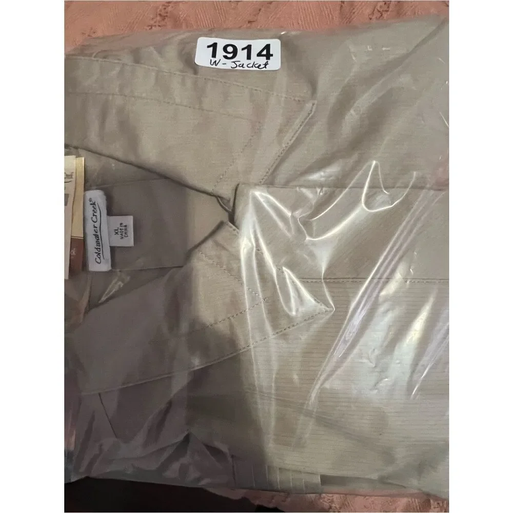 New Coldwater Creek Classic Beige Short Trench Style Women Jacket S XL Timeless